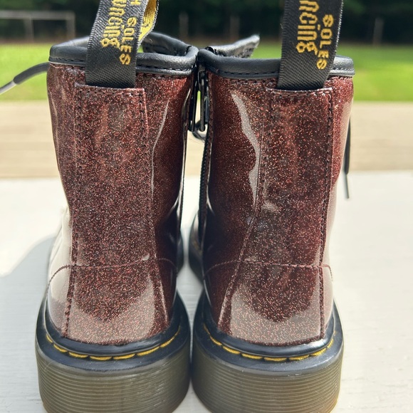 Dr. Martens Youth 1460 Glitter Lace Up Boots Rose Brown Size kids 12 - Picture 8 of 9